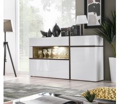 Komoda Cross - bílá/bílý lesk