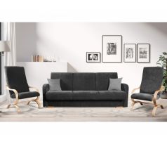 Sedací souprava klasická Laosa 3R+1+1 - tmavě šedá