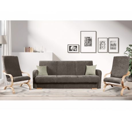 Sedací souprava klasická Laosa 3R+1+1 - čokoládová