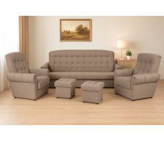 Sedací souprava klasická Simona 3R+1+1+2T - béžová