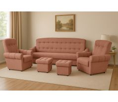 Sedací souprava klasická Simona 3R+1+1+2T - růžová
