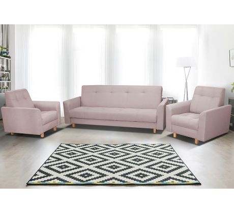 Sedací souprava klasická Gala 3R+1+1 - růžová