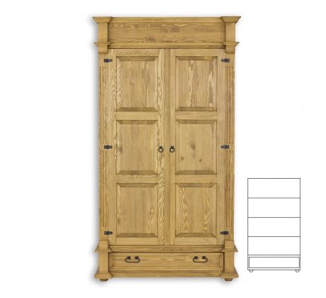 Skříň SF 848 - rustikální masiv borovice