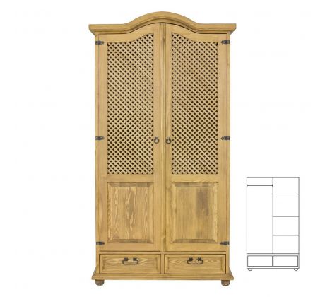 Skříň SF 839 - rustikální masiv borovice