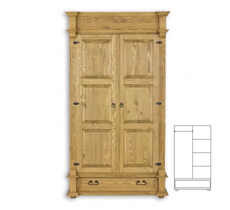 Skříň SF 838 - rustikální masiv borovice