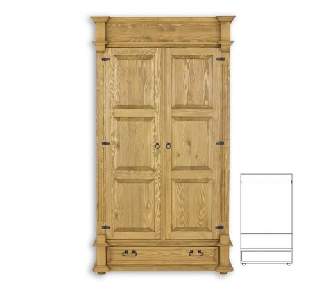 Skříň SF 808 - rustikální masiv borovice