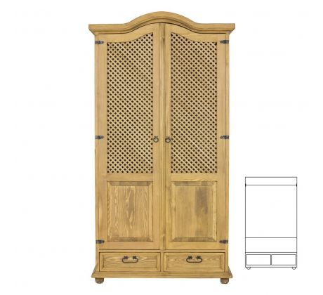 Skříň SF 809 - rustikální masiv borovice