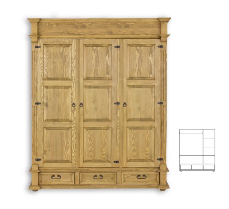 Skříň SF 811/I - rustikální masiv borovice