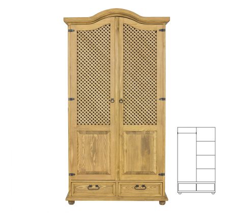 Skříň SF 739 - rustikální masiv borovice