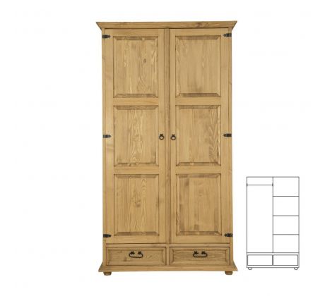 Skříň SF 731 - rustikální masiv borovice