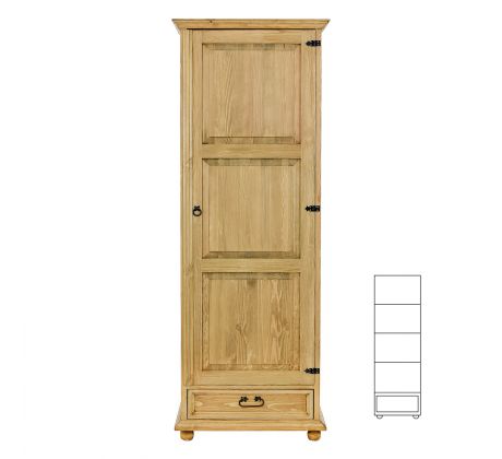 Skříň SF 730 - rustikální masiv borovice