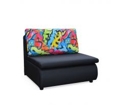 Rozkládací křeslo Keny - černé