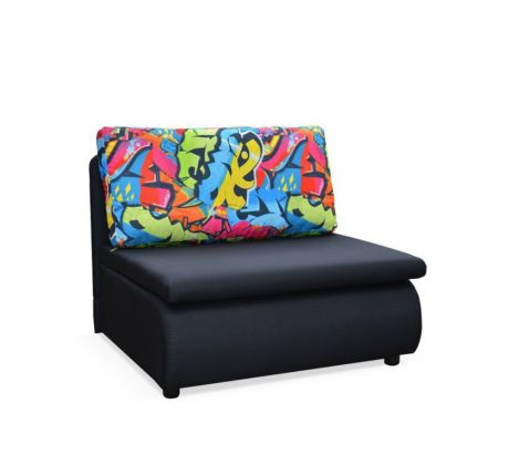 Rozkládací křeslo Keny - černé