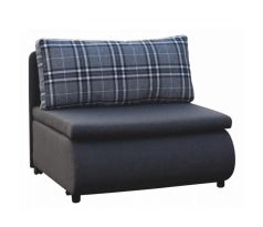 Rozkládací křeslo Keny - šedá/káro