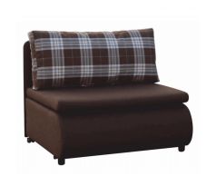 Rozkládací křeslo Keny - hnědá/káro