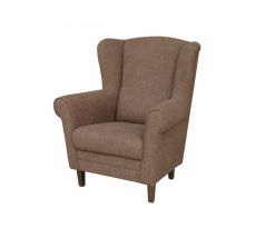 Křeslo Ušák Klipos - hnědé/nožky ořech