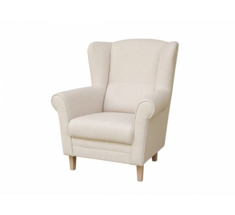 Křeslo Ušák Klipos - bílá káva