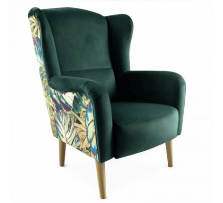 Křeslo Ušák Belek - smaragdové