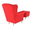 Křeslo Ušák Astrid + taburet - červené