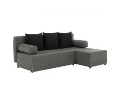 Sedací souprava rohová rozkládací Mexx - šedá/černá